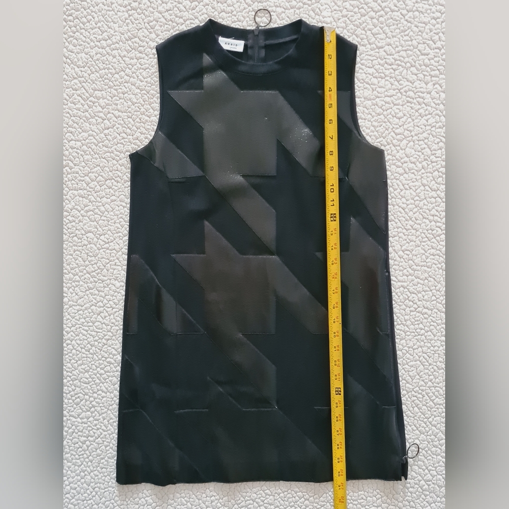 AKRIS PUNTO Sleeveless Houndstooth Patchwork Mini Dress Black US 4 Org $1,250 - Picture 12 of 12